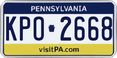 PA license plate KPO2668