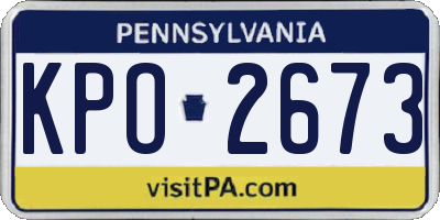 PA license plate KPO2673
