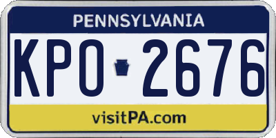 PA license plate KPO2676