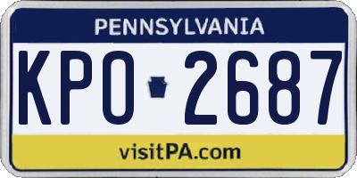 PA license plate KPO2687