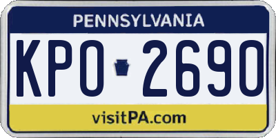 PA license plate KPO2690