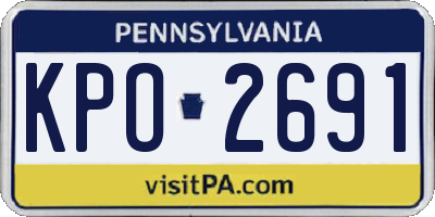 PA license plate KPO2691