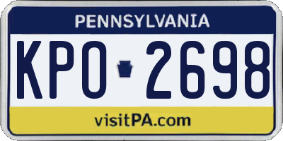 PA license plate KPO2698