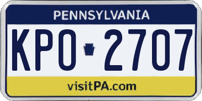 PA license plate KPO2707