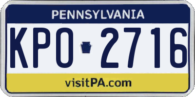 PA license plate KPO2716