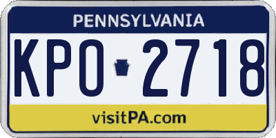 PA license plate KPO2718