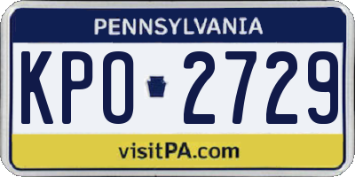 PA license plate KPO2729