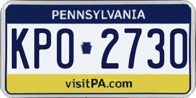 PA license plate KPO2730