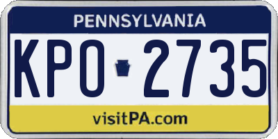 PA license plate KPO2735