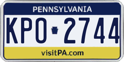 PA license plate KPO2744