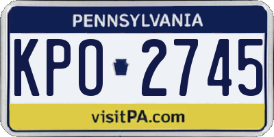 PA license plate KPO2745