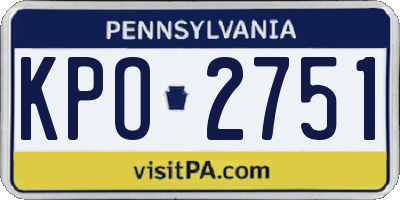 PA license plate KPO2751
