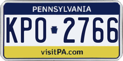 PA license plate KPO2766