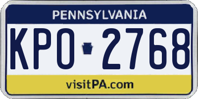 PA license plate KPO2768