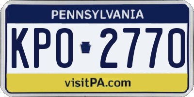 PA license plate KPO2770
