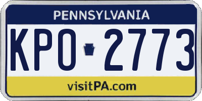PA license plate KPO2773