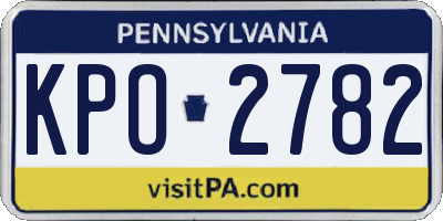 PA license plate KPO2782