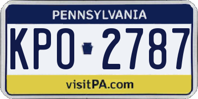 PA license plate KPO2787