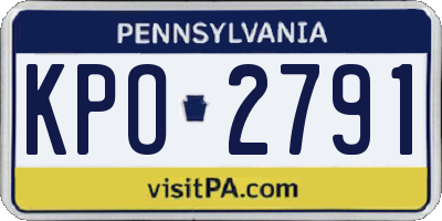 PA license plate KPO2791