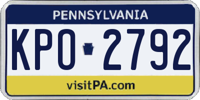 PA license plate KPO2792