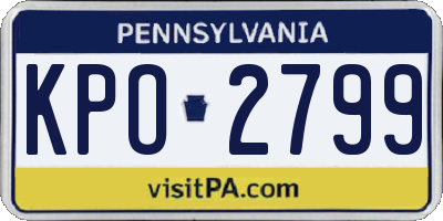 PA license plate KPO2799