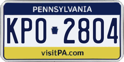 PA license plate KPO2804