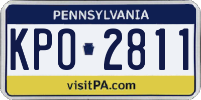 PA license plate KPO2811