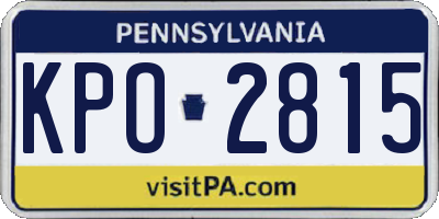 PA license plate KPO2815