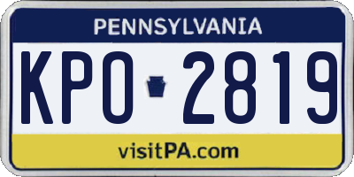 PA license plate KPO2819