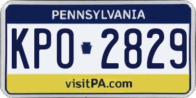 PA license plate KPO2829