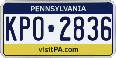 PA license plate KPO2836