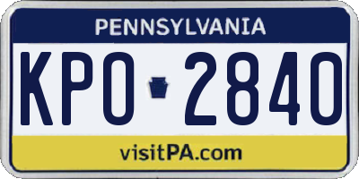 PA license plate KPO2840