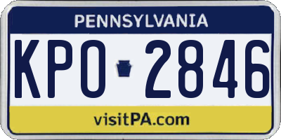 PA license plate KPO2846