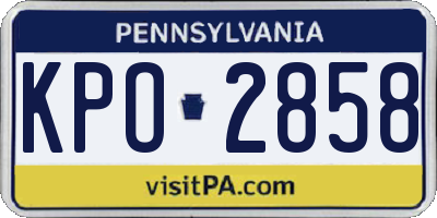 PA license plate KPO2858