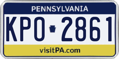 PA license plate KPO2861