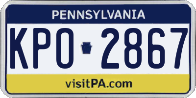 PA license plate KPO2867