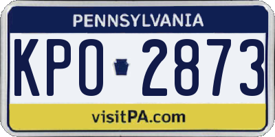PA license plate KPO2873