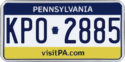PA license plate KPO2885
