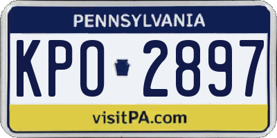 PA license plate KPO2897