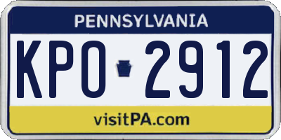 PA license plate KPO2912