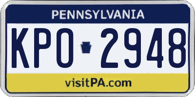 PA license plate KPO2948