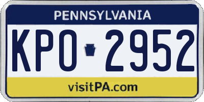 PA license plate KPO2952