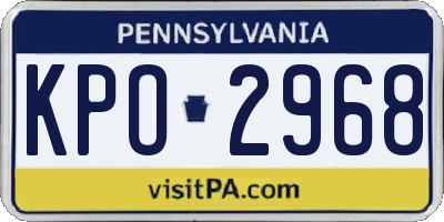 PA license plate KPO2968