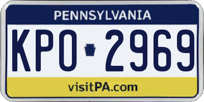 PA license plate KPO2969