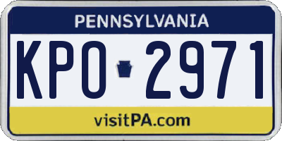 PA license plate KPO2971