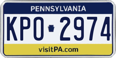 PA license plate KPO2974