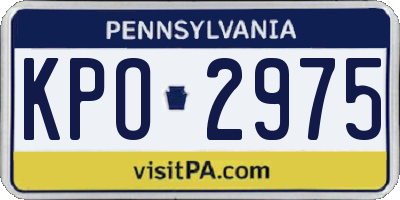 PA license plate KPO2975