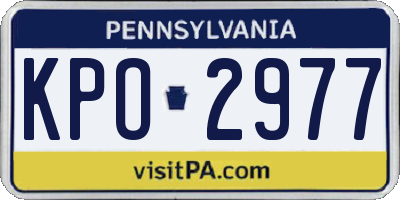 PA license plate KPO2977