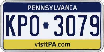 PA license plate KPO3079