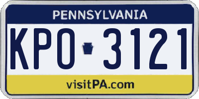 PA license plate KPO3121